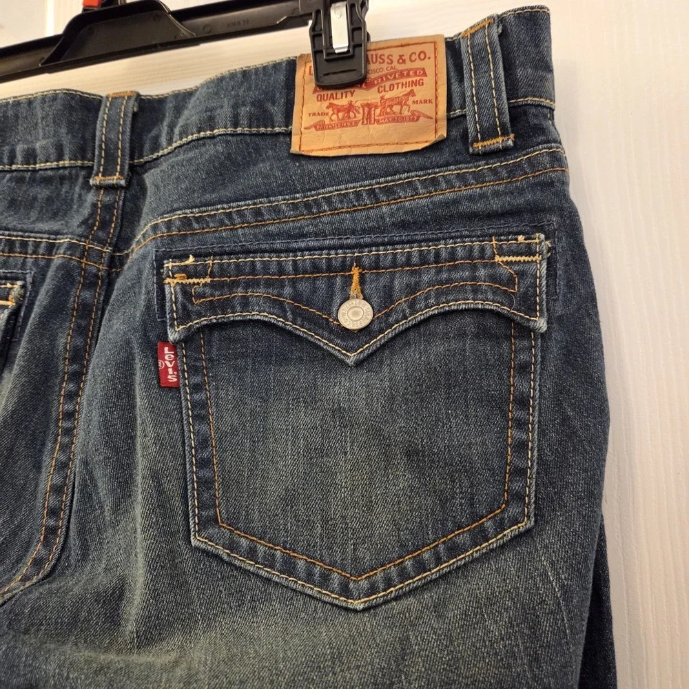 Levi's sz 16M women's Low Flare 542 jeans flap pocket stretch Y2K